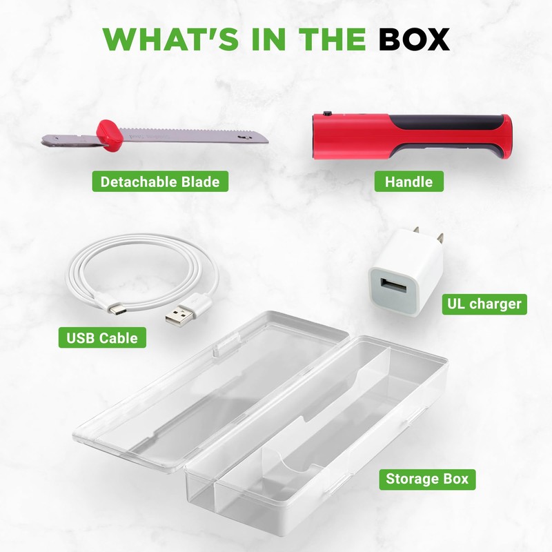 NutriChef Cordless Electric Knife | Easy to Use Constant ON/OFF