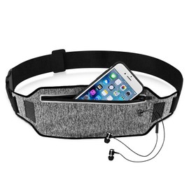 EpicGadget(TM) Running Waist Pack, Lightweight Water Resistant Reflective Runner Belt Sports Fanny Pack Adjustable Waistband (Black)