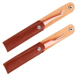 FOMIYES 4pcs Precision Eyebrow Tweezers Set Stainless Steel Lash Tweezers for Makeup Rose Gold Handle