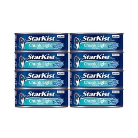 StarKist Chunk Light Tuna in Water, 5 oz (8 Pack) Canned Tuna Fish, Wild Caught, Gluten Free, Ready to Eat, Perfect for Salads, Keto Meals and Snacks, with 20g Protein & 90 Calories Per Serving