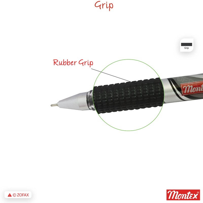 Montex 10 x 0.7mm Steel Tip Smooth Flow Ball Pen