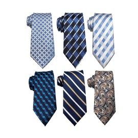 Wehug Lot 6 PCS Men's Ties Silk Tie Woven Necktie Jacquard Neck Ties Classic Ties For Men EU-Lot6-tie022