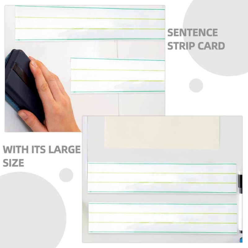 Gadpiparty 2 Dry Erase Magnetic Sentence Strips for Whiteboard, Reusable
