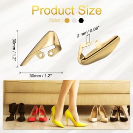 uxcell 6Pcs Metal Shoes Pointed Protector High Heel Toe Caps Cover Durable Shoe Tip Cover Pointed Shoe Head Tips Cap for Shoe Protection Repair, Shoe Protection (Gold/Silver/Black, 30mm)