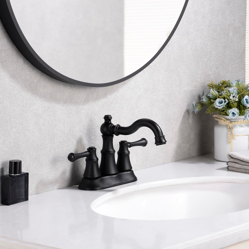Centerset Bathroom Faucet for Sink 3 Holes,2 Handle 4 Inch