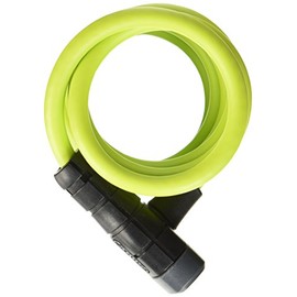 ABUS Primo 5510K/180 Spiral Cable Lock + SCMU Bracket - Bicycle Lock Made of 10 mm Thick Flexible Cable, Light Green, 180 cm