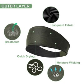 Headband for Women and Men, Moisture Wicking Sweat Bands, Sport Headband for Workout, Exercise Sweatbands for Yoga, Running, Fitness Training, Hiking and Cycling (4 Packs)