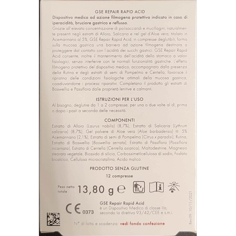 Prodeco Pharma Gse Repair Rapid Acid Integratore Alimentare, 12 Compresses