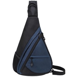 Lohol Triangle Sling Bag Crossbody Bag Backpack Shoulder Bag Sports Outdoor Travel for Women & Men, M-Blue, Utility