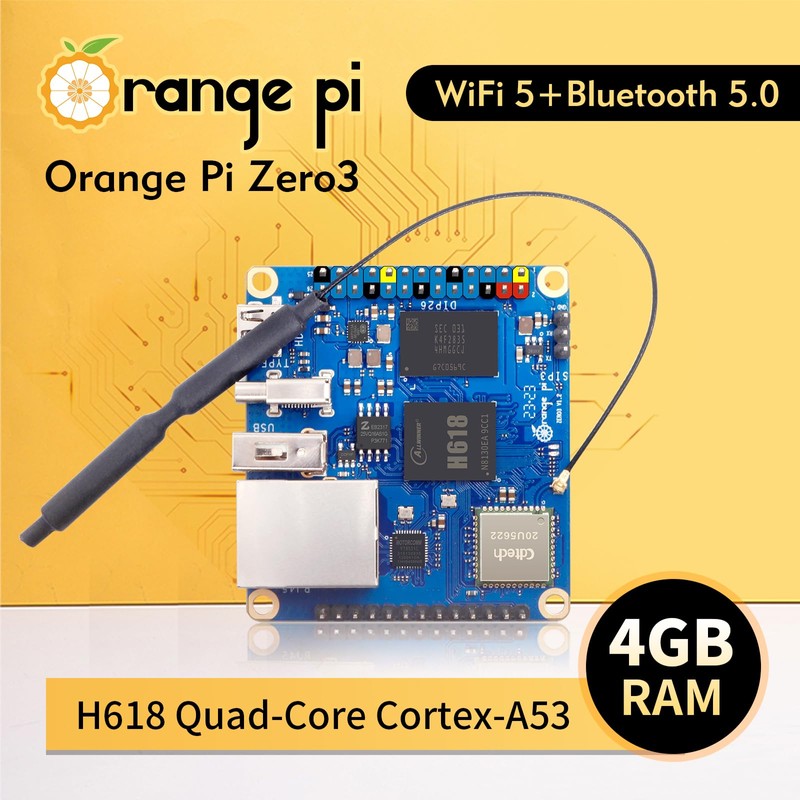 Orange Pi Zero 3 4G Allwinner H618 LPDDR4 Quad Core
