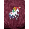 Rainbow Unicorn Ski 3 Hole Mask, Burgundy