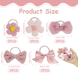 Hair Scrunchies Pink Bow, Pack of 10 Flower Small Hair Bows Hair Bows Girls Cute Bows Flowers Braid Scrunchie Bow Hair Scrunchie Women's Styling Hair Accessories Girls