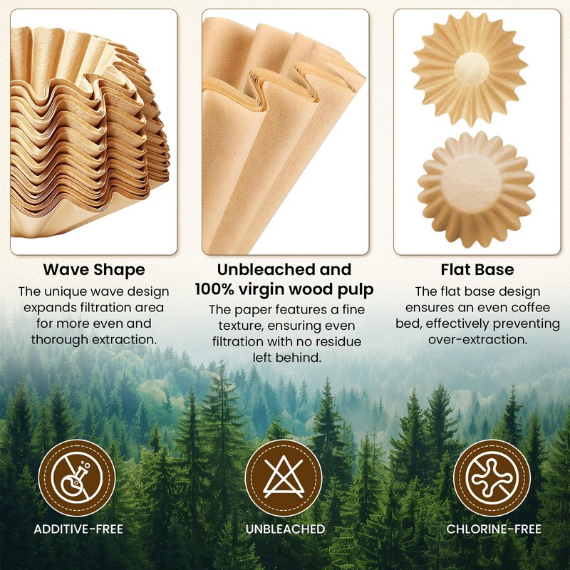 5 Cup Coffee Filter Compatible with Mr. Coffee, Unbleached Coffee