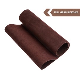 Shkira 12''X24'' Genuine Dark Brown Leather Sheets for Crafts - Tooling Leather Square - 2.0MM Thick Genuine Top Full Grain Oil Tan - Thick Cowhide Leather Pieces Square