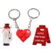 JOAWSOME Heart Keychain Set for Couples With Mini Sign Valentine's