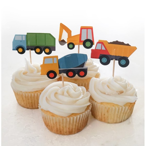 24 Trucks Cupcake Toppers (Construction Trucks)