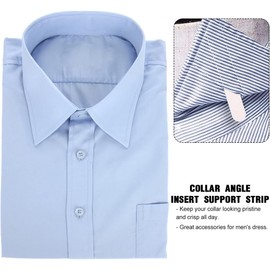 EODKSE Set of 50 Collar Stays for Men's Shirts in 5 Sizes - Collar Reinforcers Made of Chopsticks for a Perfect Fit of the Shirt Collar, Father or Husband