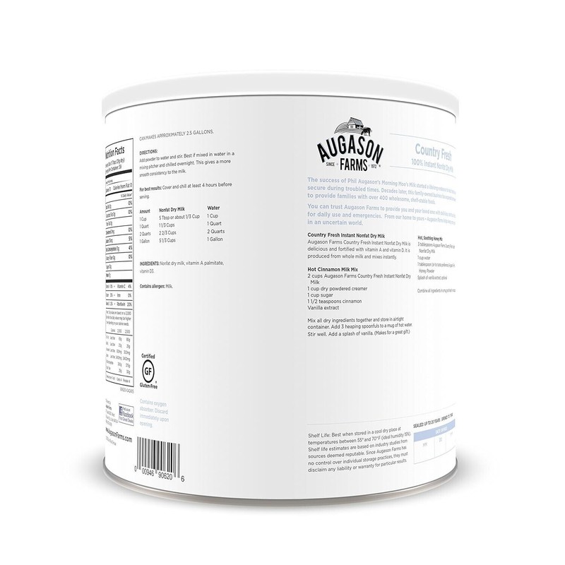 Augason Farms Country Fresh 100% Real Instant Nonfat Dry Milk,