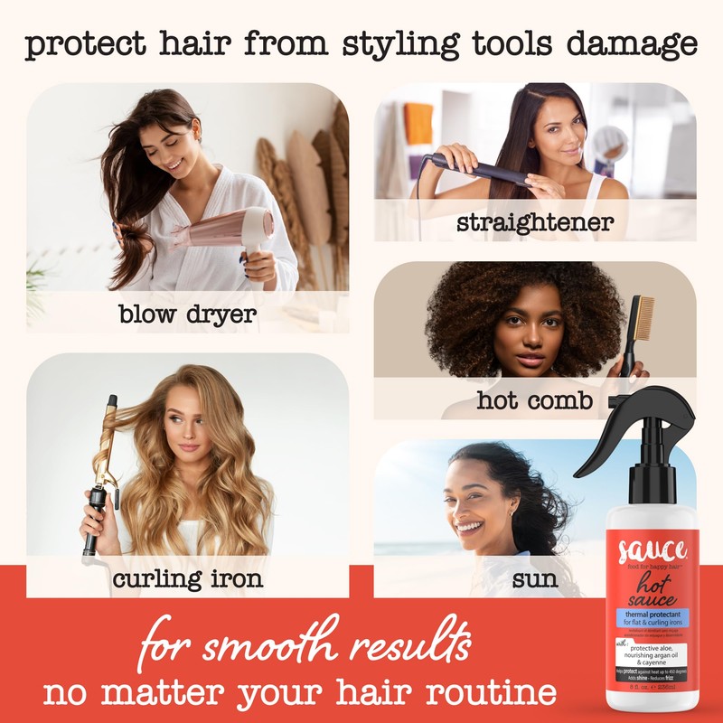 SAUCE BEAUTY Hair Heat Protectant Spray (8 Fl Oz) Hot