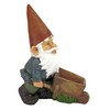 Design Toscano QM2433000 Wheelbarrow Willie Garden Gnome Statue Bird Feeder,