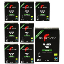 Mount Hagen Organic Fair Trade Instant Coffee Stick Mount Hagen [1.8 oz (50 g) (2 g x 25P)] (8 Boxes, Caffeine-less)