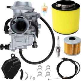 Fourtrax 300 Carburetor Fit for Honda 1986-2000 FourTrax TRX300 TRX350,1997-2004 Foreman 400 450,2000-2006 Rancher 350(Includes Air Filter,Oil Filter,Spark Plug,Throttle Cable)