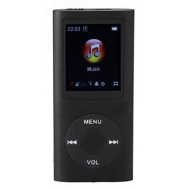 Portable MP3 Music Player 1.8inch TFT Screen HiFi Sound 7 Sound Effect Modes USB Rechargeable Digital Video Music Player Black Without Memory Card
