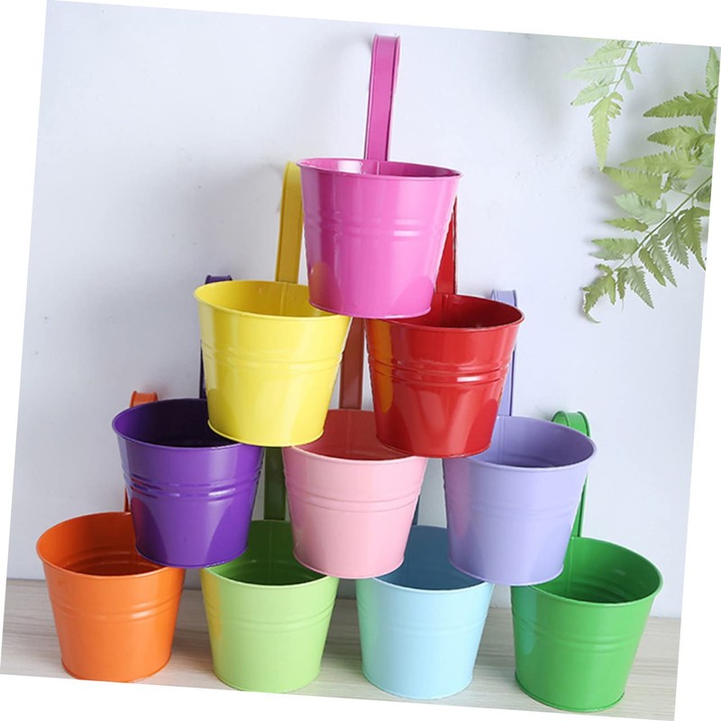 Mipcase 4pcs Detachable Iron Hanging Flowerpot Space Saving Decorative Plant