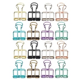 16PCS Multicolor Metal Wire Clips Hollow Out Paper Organizer Colorful Long Tail Binder Clips Metal Paper Clamps Binder Clips Decorative Tool for School Office Paperwork (S)