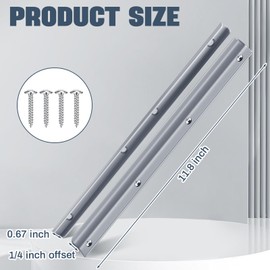 MorningRo 2 Pack 12 Inch Steel Door Latch Guard Plate Constructed Latch Shield Gray Painted Swing in Doors Plate Cover Protector for Security Strike Against Forced Entry Easy to Install