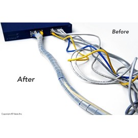 Vaisis Spiral Harness Wrap 0.945" (24mm) Outside Diameter, Translucent, 33 ft.