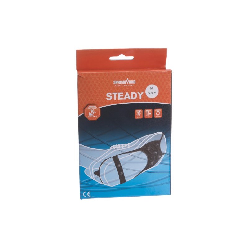 Springyard Unisex-Adult Steady Ice and Snow Traction Cleats, Black, XL