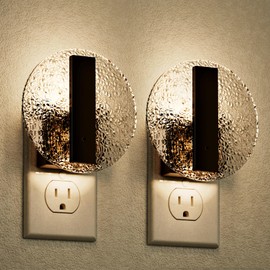 JandCase Night Light, LED Night Lights Plug into Wall, 3000K Warm White Nightlight with Dusk to Dawn Light Sensor, 0-100LM Adjustable Brightness, for Bathroom, Bedroom, Hallway, Stairs, 2 Pack