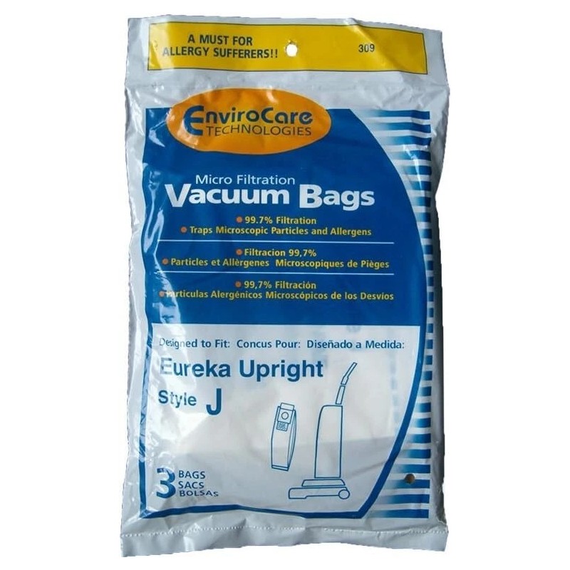 For Eureka EnviroCare Vacuum Bags Fit Eureka Style J Uprights