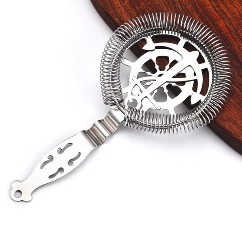 WANAONE Stainless Steel Cocktail Strainer with Removable Spring (Silver)