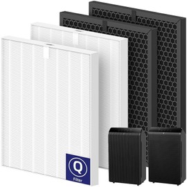 5510 5520 Replacement Filter Q Compatible with Winix 5510, 5520 PlasmaWave Air Purifi-ers, 2 x HEPA + 2 x Activated Carbon Combo for Dust Pollen Pet Smoke, Part# 1712-0123-00
