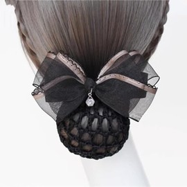 Redecilla con Lazo para el Pelo Enfermera Azafata Redecilla for El Cabello Horquilla Con Lazo Pajarita for(Black,Style 2)