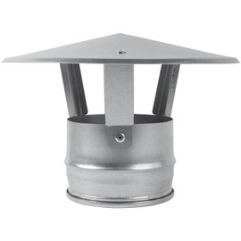 Vent Systems 100 mm / 4" Inch Galvanized Steel Roof Vent Cowl - Pipe Cap for All-Seasons - Stove Pipe Cover with Hat - Pipe Top for Chimney, Stove, Fireplace, Boiler - Rain Protector - Pipe Insulation