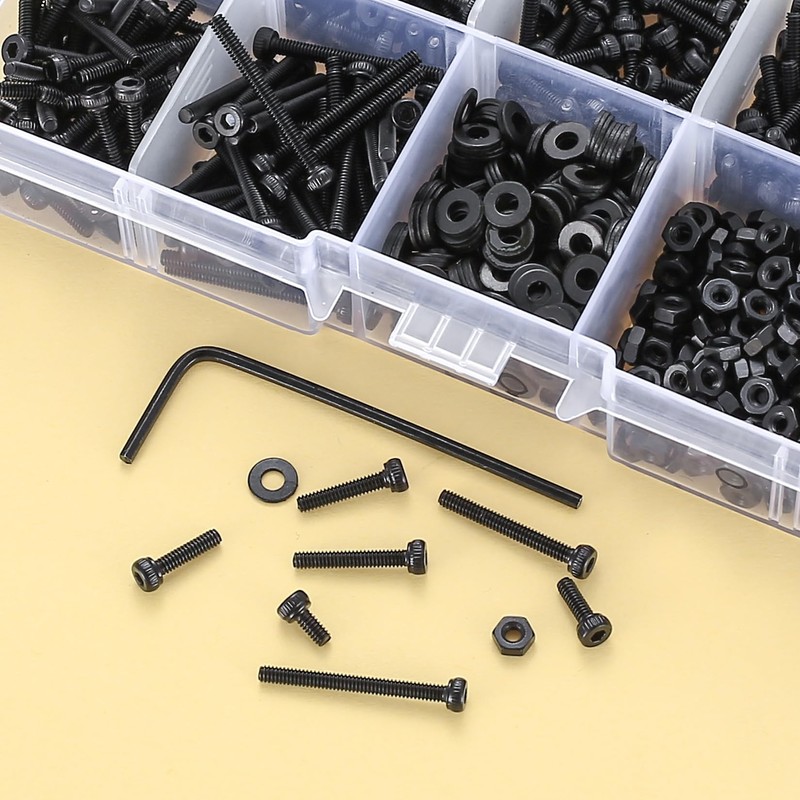 1260-Piece M2 Screws Set, Allen Screws Nuts Set, Cylinder Head