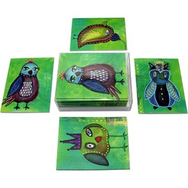 Small World Greetings Quirky Bird Note Cards 24 Count - Blank Inside with Envelopes - A2 Size (5.5”x4.25”) - All Occasion - Thank You, Birthday, Encouragement, and More