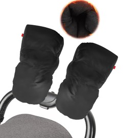 Hand Warmers for Prams, Gloves, Waterproof, Windproof, Warm, Pram Handmuff, Black Pram Muff Plush Inside for All Pushchairs and Buggies