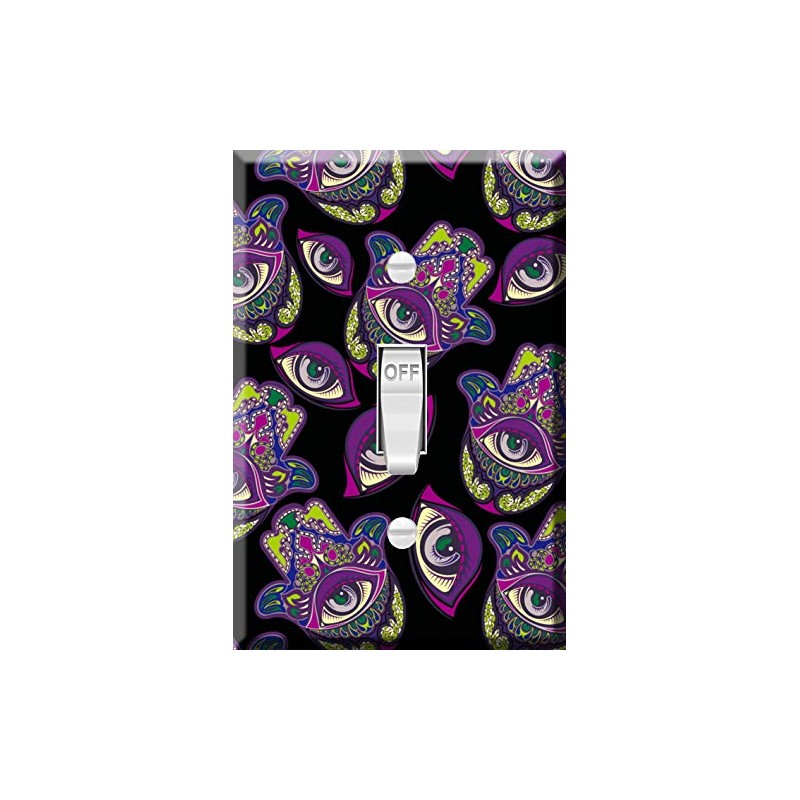 Toggle Wallplate, Single Light Switch Cover Plate - Hamsa hand