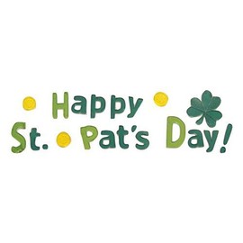Impact Innovations St. Patrick's Day Reusable Gel Window Clings, Happy St. Pat's Day, Gold Shamrock Tokens (22 Clings, 1 Sheet)