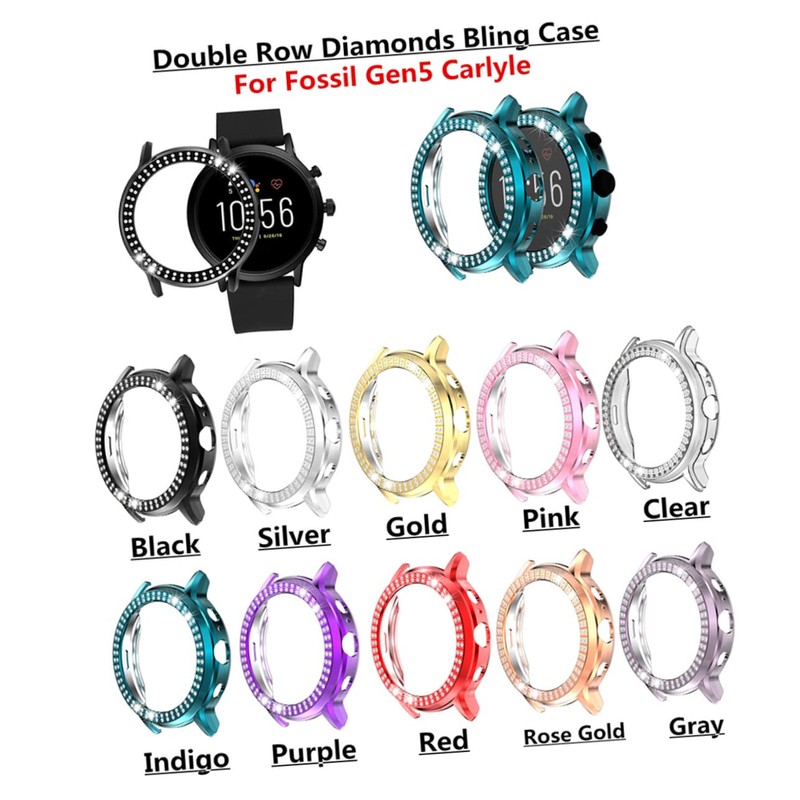 Gatuida 5 Watch Accessories Shell Double Rhinestones Protective Case Watch