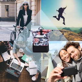 Ela Mo Women's Rucksack, School Backpack, Rolltop, Beautiful, Comfortable and Sophisticated, 18 L, Casual