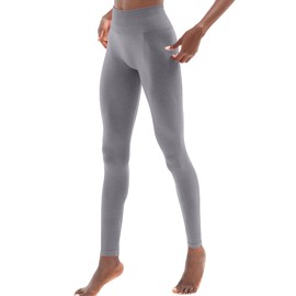 CELER Workout Leggings for Women Tummy Control Chemistry Seamless Scrunch Butt Gym Leggings High Waisted Yoga Pants, Light Grey S