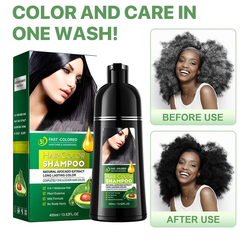 Hair Dye Shampoo, Champu Canas, Champu Colorante, Black Hair Dye