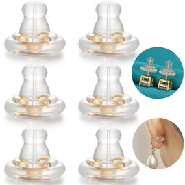3 Pairs Earring Backs,925 Sterling Silver Earring Backs for Studs, Soft Silicone Hypoallergenic Locking Earring Backs Fit 0.028-0.039inch Post（Gold）