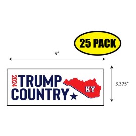 Tampa Printing 25 PACK 3.37"x 9" TRUMP COUNTRY KENTUCKY Sticker Decal Gift MAGA Trump BS0095
