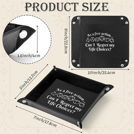 Haooryx PU Leather Dice Tray - Novelty Portable Folding Holder Rolling Ouija Dice Tray Set Storage Accessories Decorative Desk Organizer Funny Gift Desktop Games DND RPG Game Player